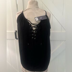 Silky tie up extra small black tank brand new with tags